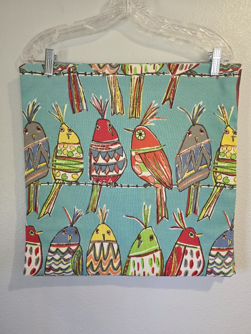 Set of 2 Handmade Birds on Wire Pillow Covers